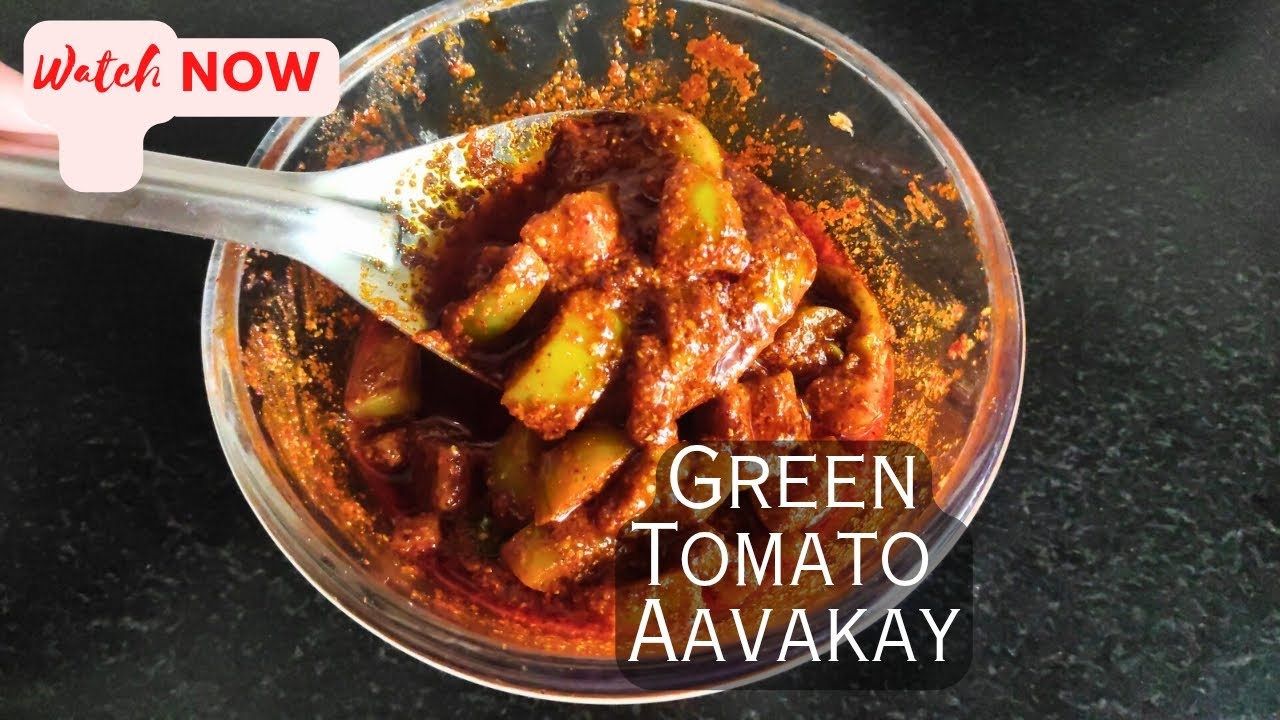 Green Tomato Pickle • Raw Tomato Aavakay • పచ్చి టొమేటో ఆవకాయ • @OhoyCooking #pickle #aavakaya 