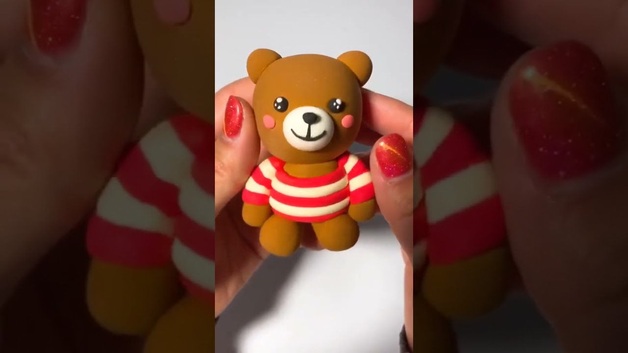 Kids Craft-Easy DIY Clay Tutorial-How to Make A Cute Bear