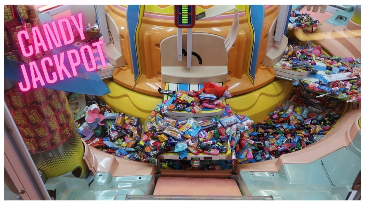Candy Pusher Jackpot! BIG SWEET LAND Arcade Game - Winning Prizes, Lollies and Sweets