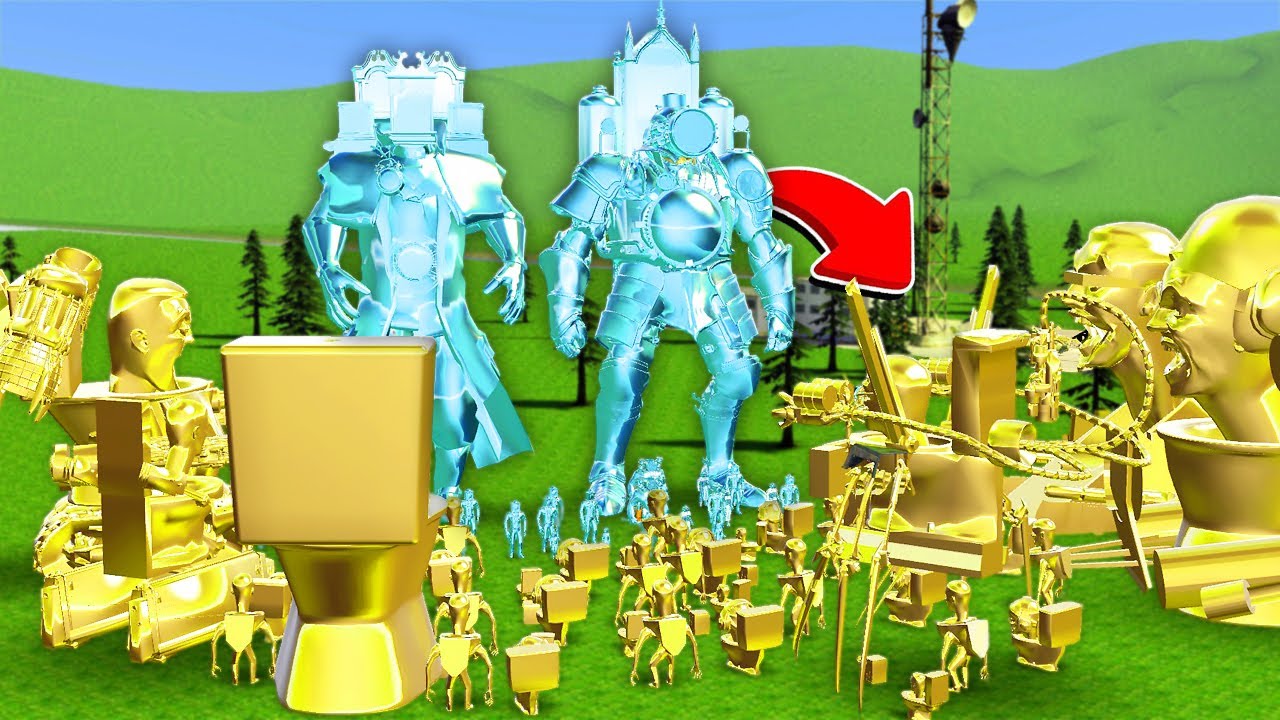 ALTIN SKIBIDI TOILET ORDUSU VS ELMAS TITAN CLOCKMAN - Garry's Mod