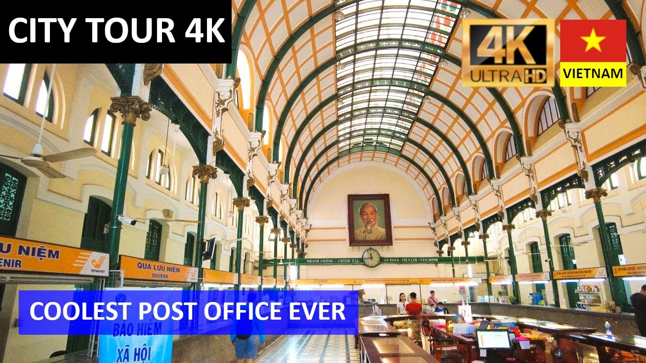 Coolest Looking Post Office in the World 4K Saigon (HCMC), Vietnam 🇻🇳