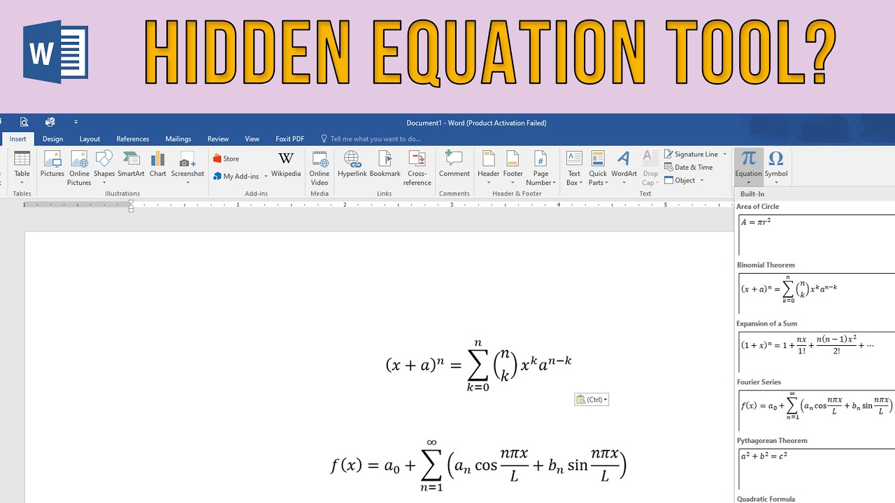 Mastering Equation Editor in Microsoft Word for MATH Success | How to Use Equation Editor in MS Word