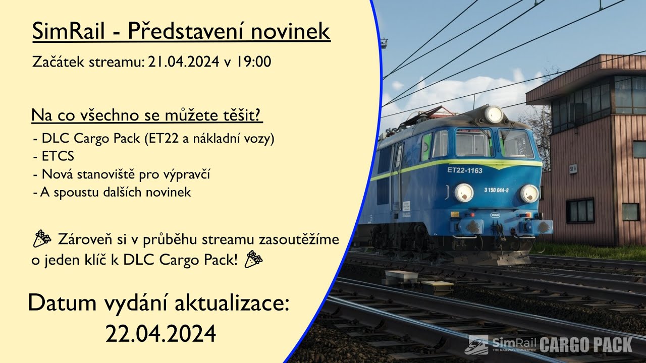 [CZ] SimRail - Představení nové aktualizace (ET22, ETCS, nová stanoviště, ...)