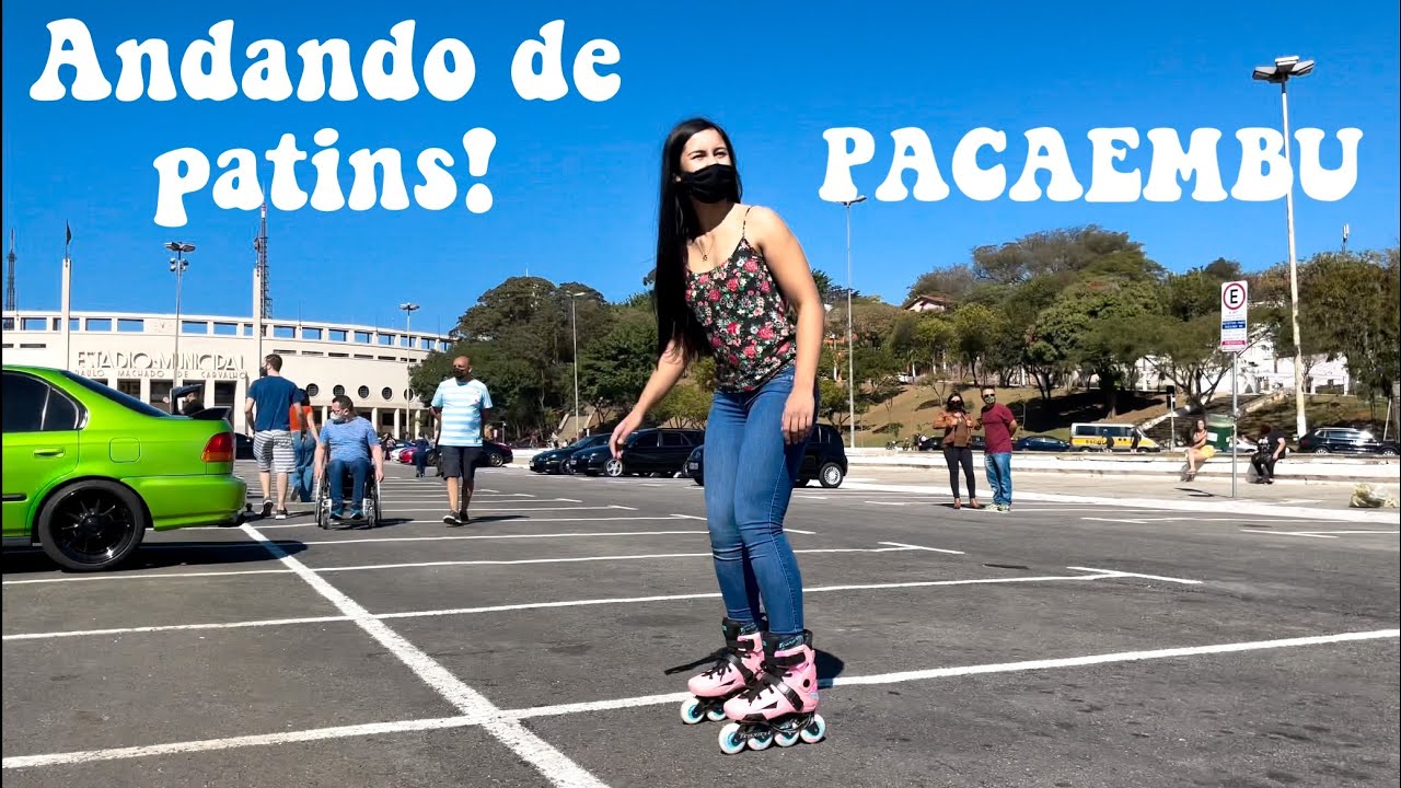 ANDANDO DE PATINS NO PACAEMBÚ -  PATINS INLINE TRAXART REVOLT ROSA