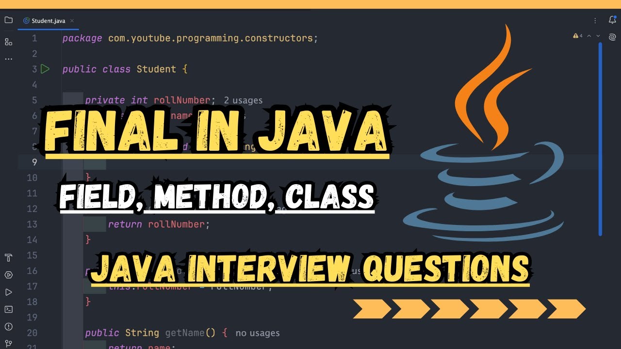 Final keyword in java | Java interview questions