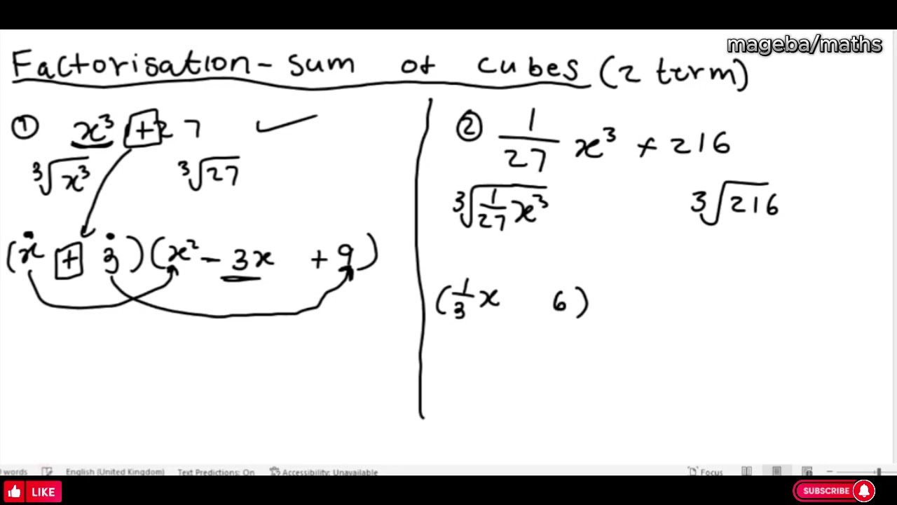 Algebra Made Easy  Factorizing Sum and Difference of Cubes Explained | Grade 10