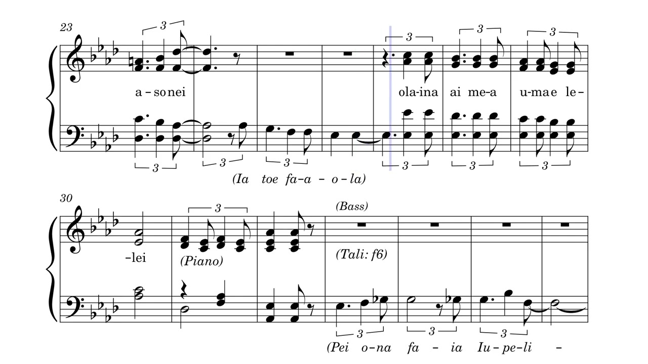 IA E TALIA ALOFA MAI - Composed by M Puni Leasi