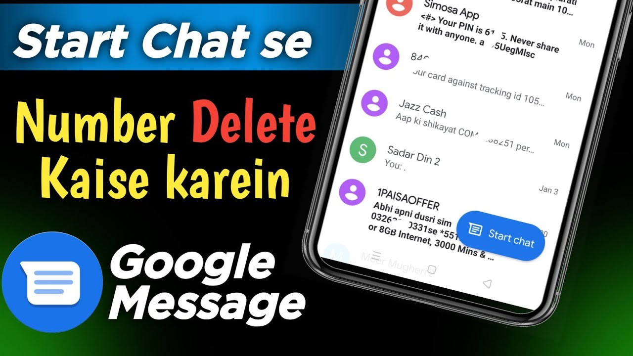 Start chat se number kaise delete kare | how to delete number from start chat 2026 | Google message