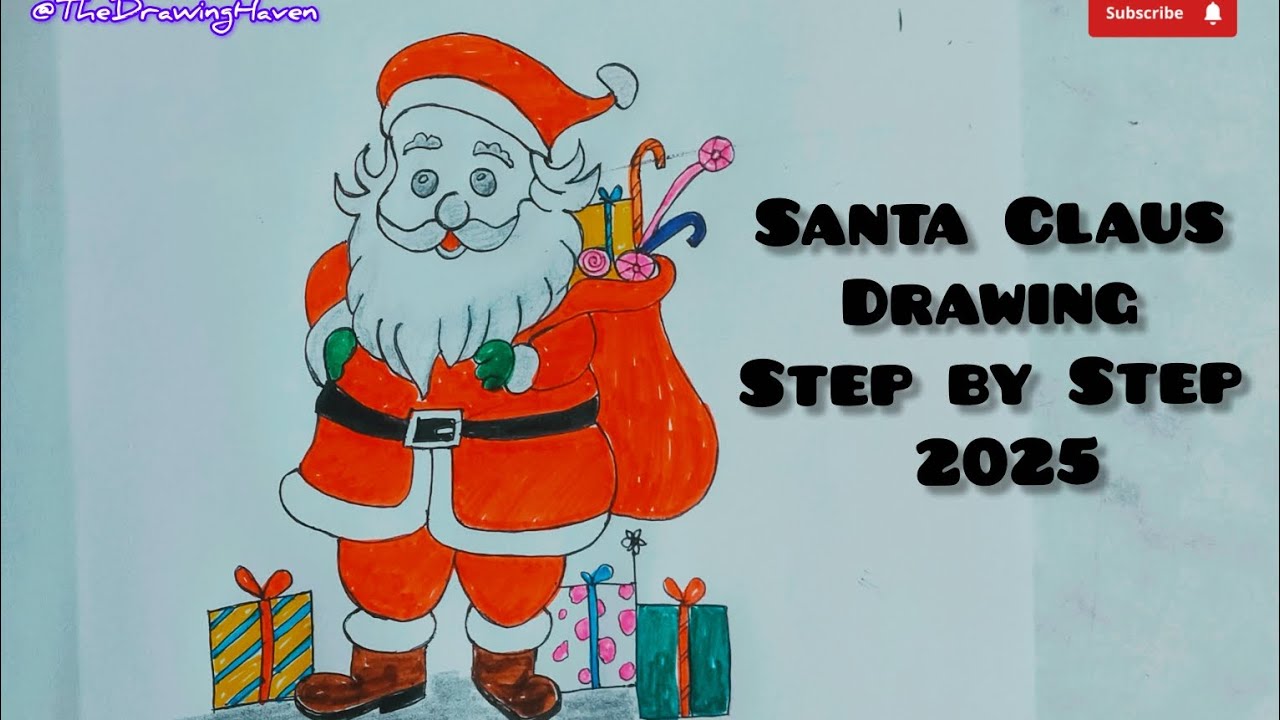 Cute Santa Claus Drawing 2025 | Christmas Santa Claus Drawing Step by Step | Christmas Tree Drawing 