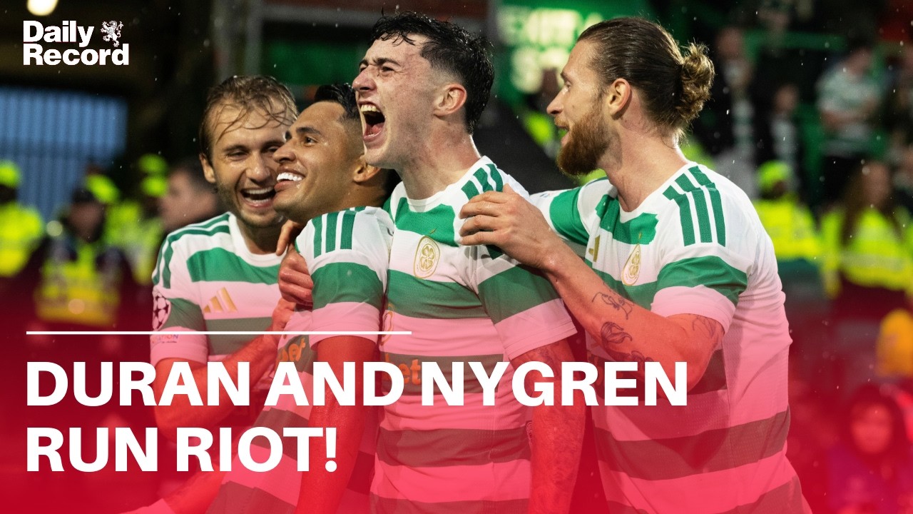 Celtic 3 LASK 0: Duran and Nygren run riot in Champions League playoff