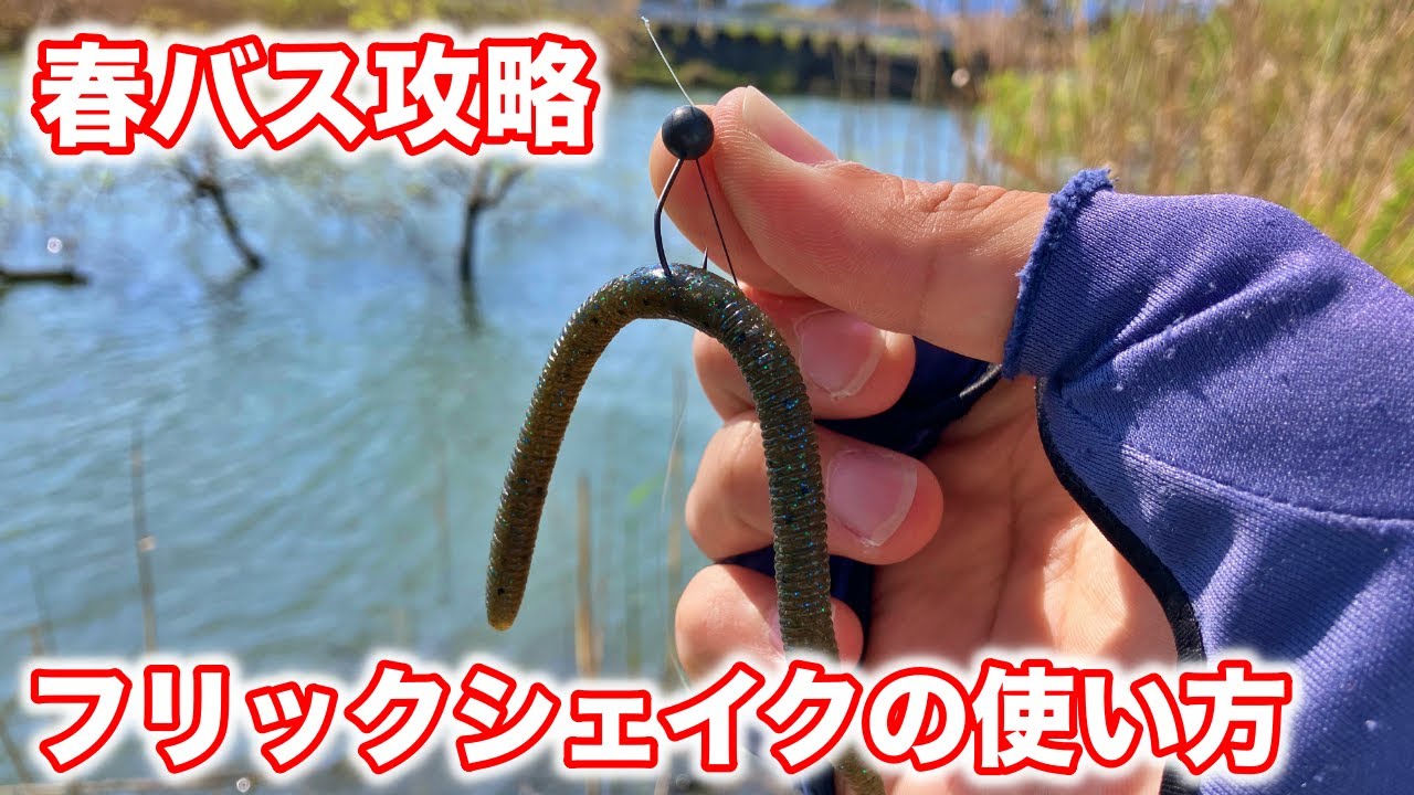 春のデカバスが釣れるフリックシェイクのインチワッキーの使い方まとめ