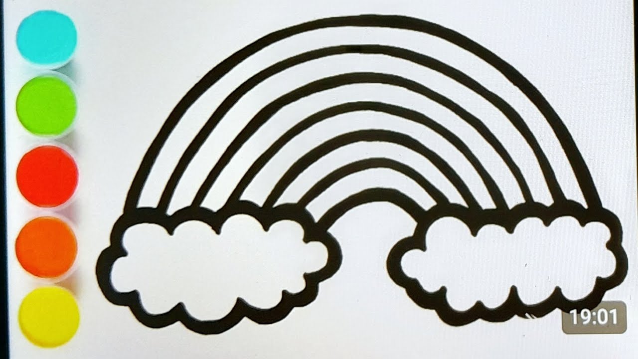 How to draw a rainbow and cloud drawing | Cute rainbow drawing | Step by step rainbow drawing |#kids