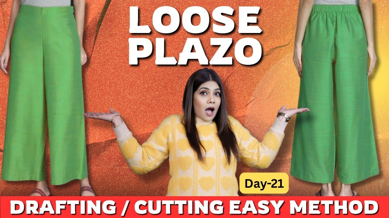 Loose Plazo/ Straight Plazo Drafting Cutting Easy Method @Nisha Rajput | निशा राजपूत |