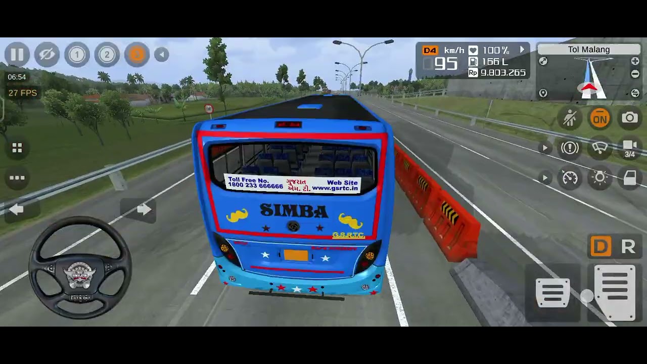 indonesia bus simulator G. S. R. T. C. BUS MOD GAME VIDEO.  