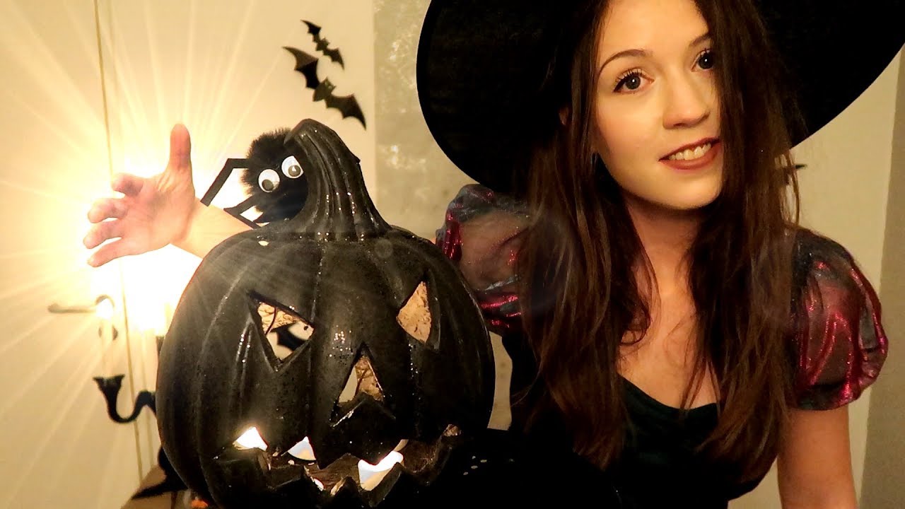 ASMR Halloween triggers -  Whispering, fluffy spiders, sticky pumpkins, tapping/scratching sounds