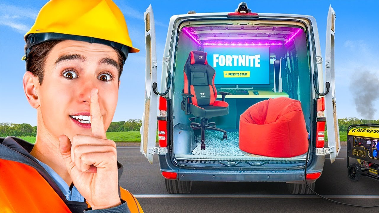 COSTRUISCO una GAMING ROOM *SEGRETA* nel FURGONE!