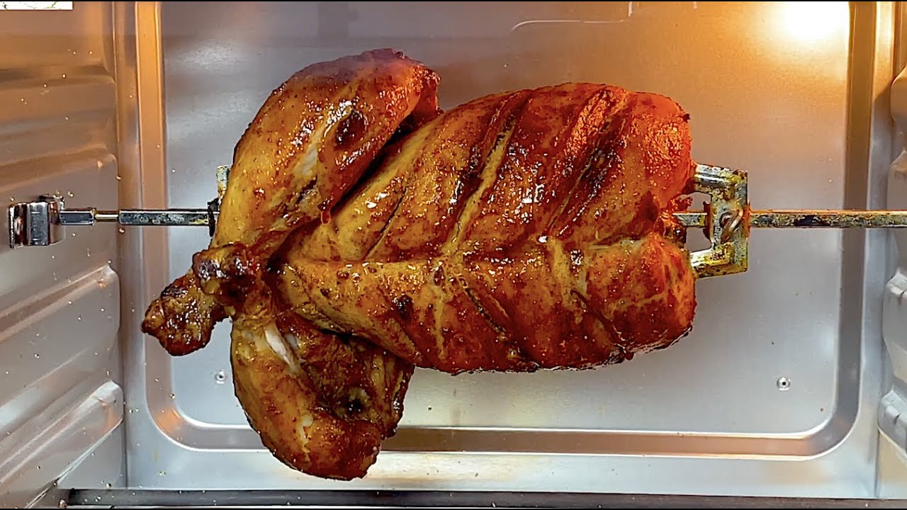 OTG ഉപയോഗിച്ച് Perfect Rotisserie Chicken തയ്യാറാക്കാം | Soft and Juicy Grilled Chicken Recipe