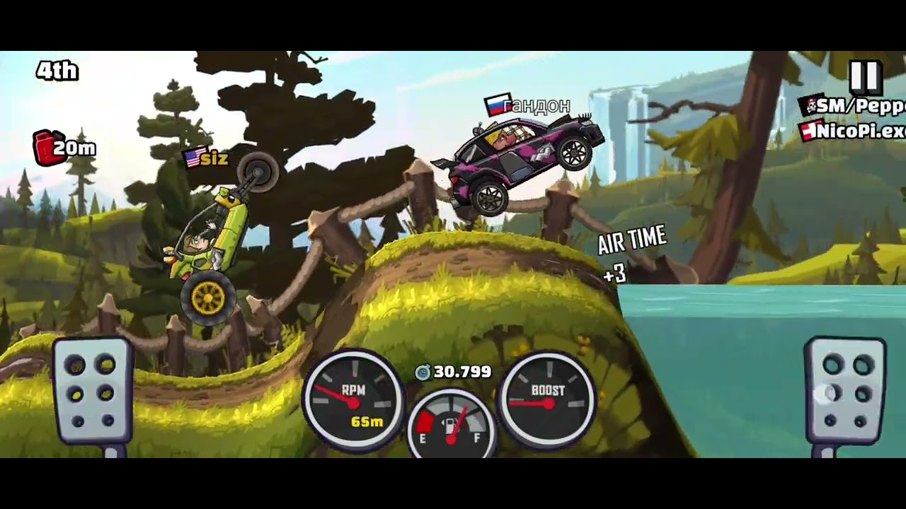 Playing Hill Climb Racing 2 game with rotator vehicle