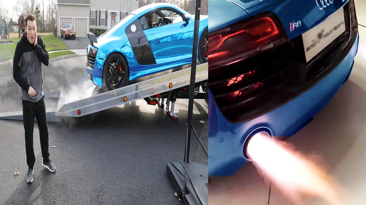 THE LOUDEST AUDI R8 EXHAUST EVER!? SHOOTING FLAMES