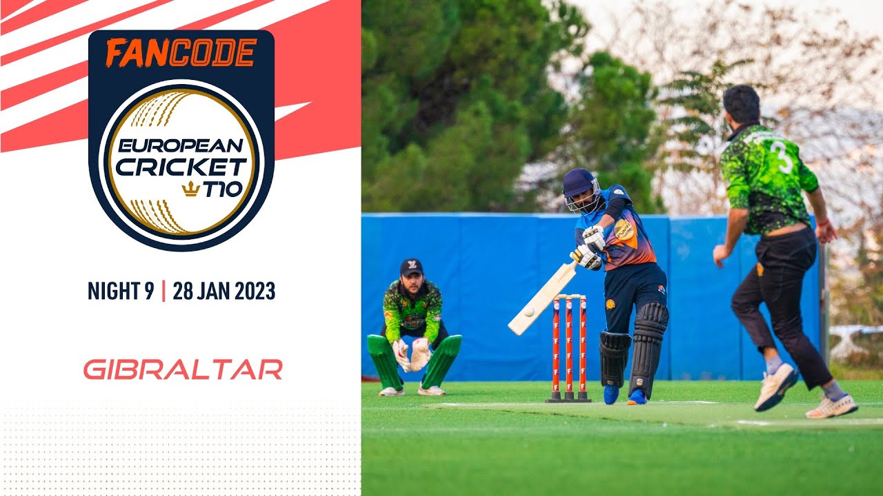🔴 FanCode European Cricket T10 Gibraltar, 2023 | Night 9 | T10 Live Cricket