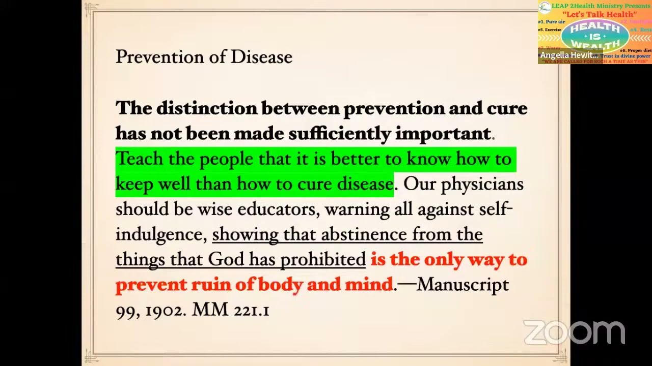 Let's Talk Health - Principles of Biblical Health Part 2 - by Dr Courtney Jackson