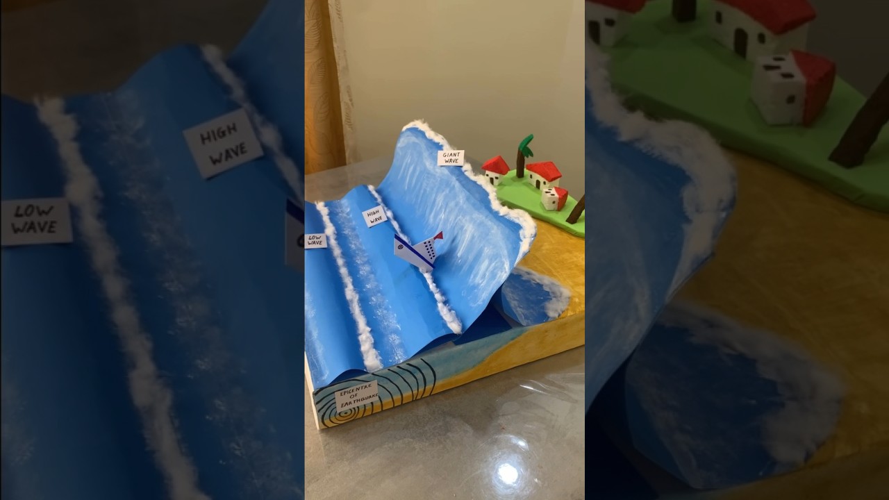 3D Model of Tsunami | School Project #shorts #diy