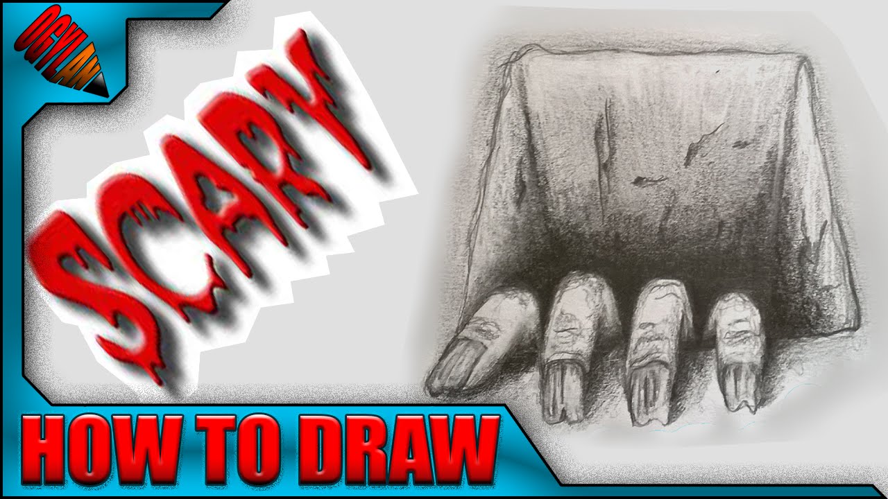 Speed drawing - How to draw A Scary Hand in a Hole !