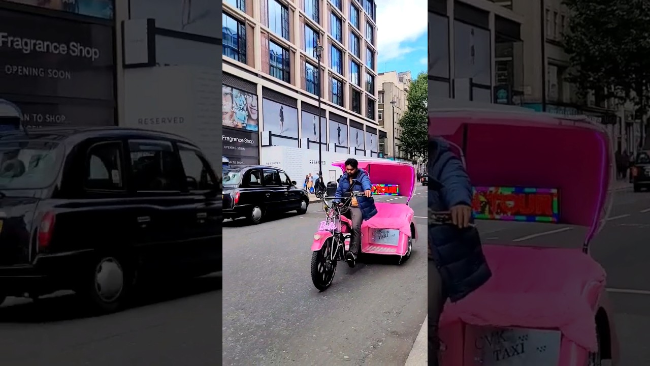 Barbie ride? (Pink taxi ride in London)