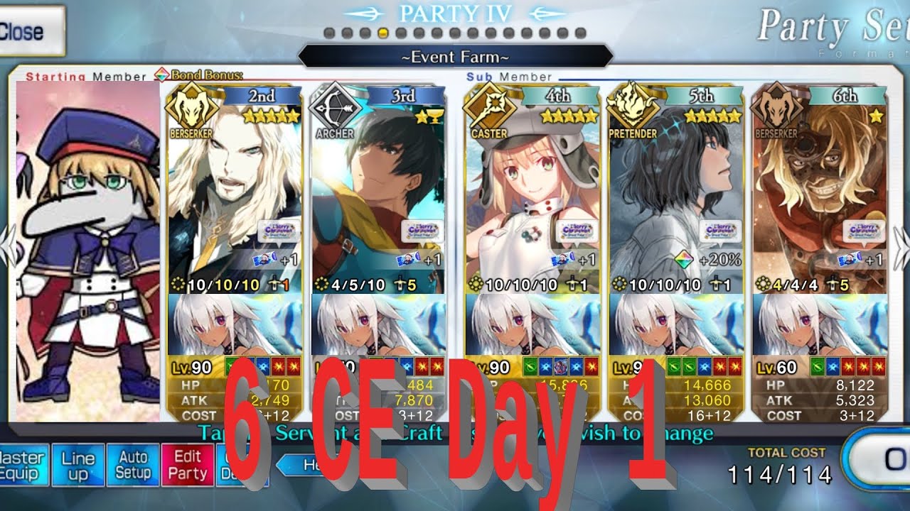 [FGO] 6 CE farming 90+ day 1| Christmas 8 lotto