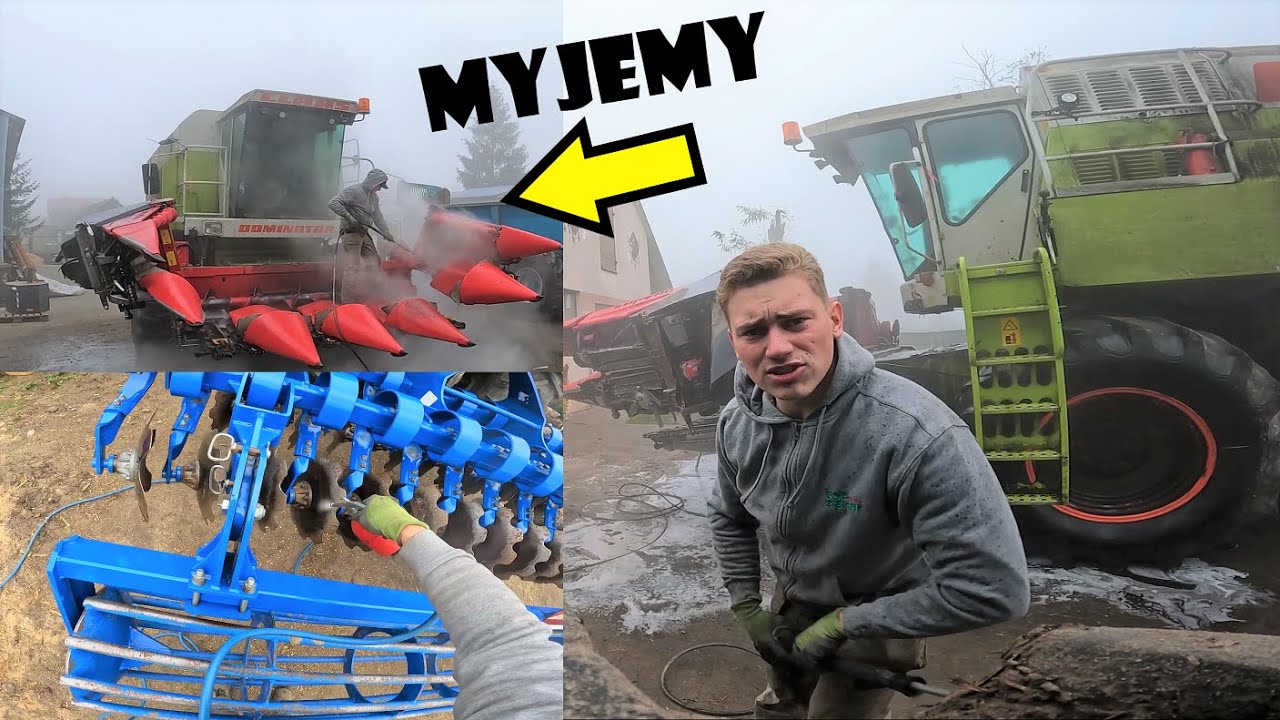 MYCIE KOMBAJNU PO SEZONIE🌽ROPOWANIE MASZYN⛽️Agro Kuzyni