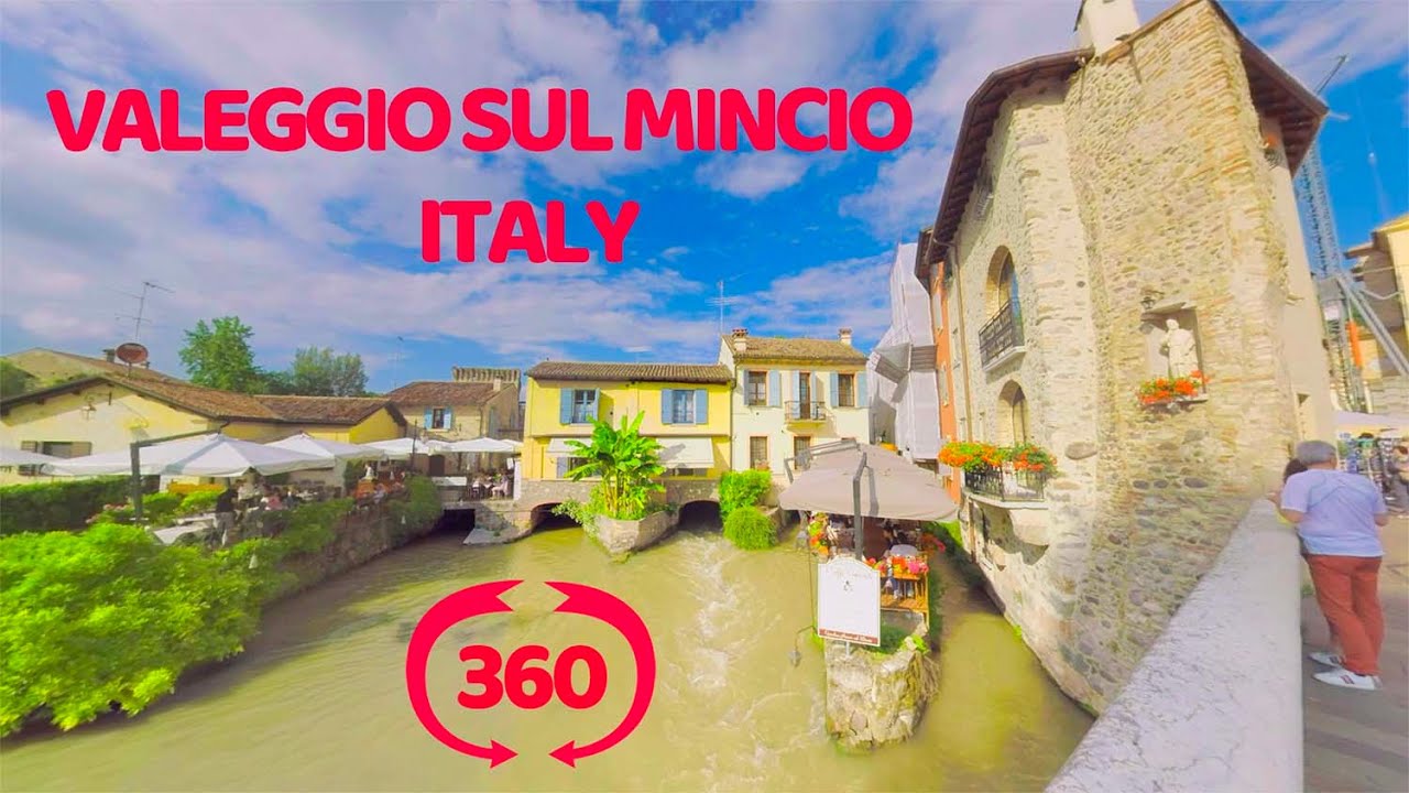 Valeggio sul Mincio, Italy VR 360 travel video. Валеджо суль Минчо, Италия.