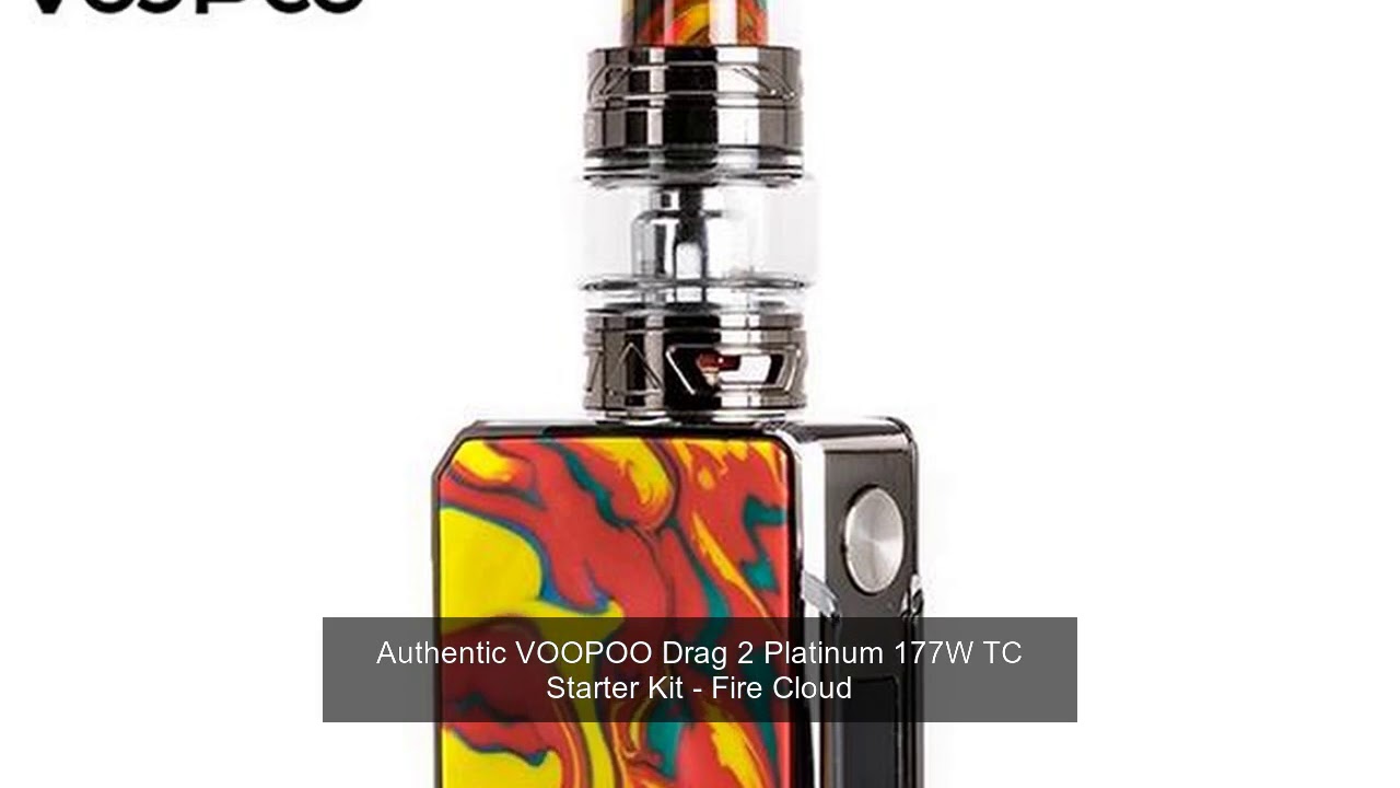 Authentic VOOPOO Drag 2 Platinum 177W TC Starter Kit - Fire Cloud