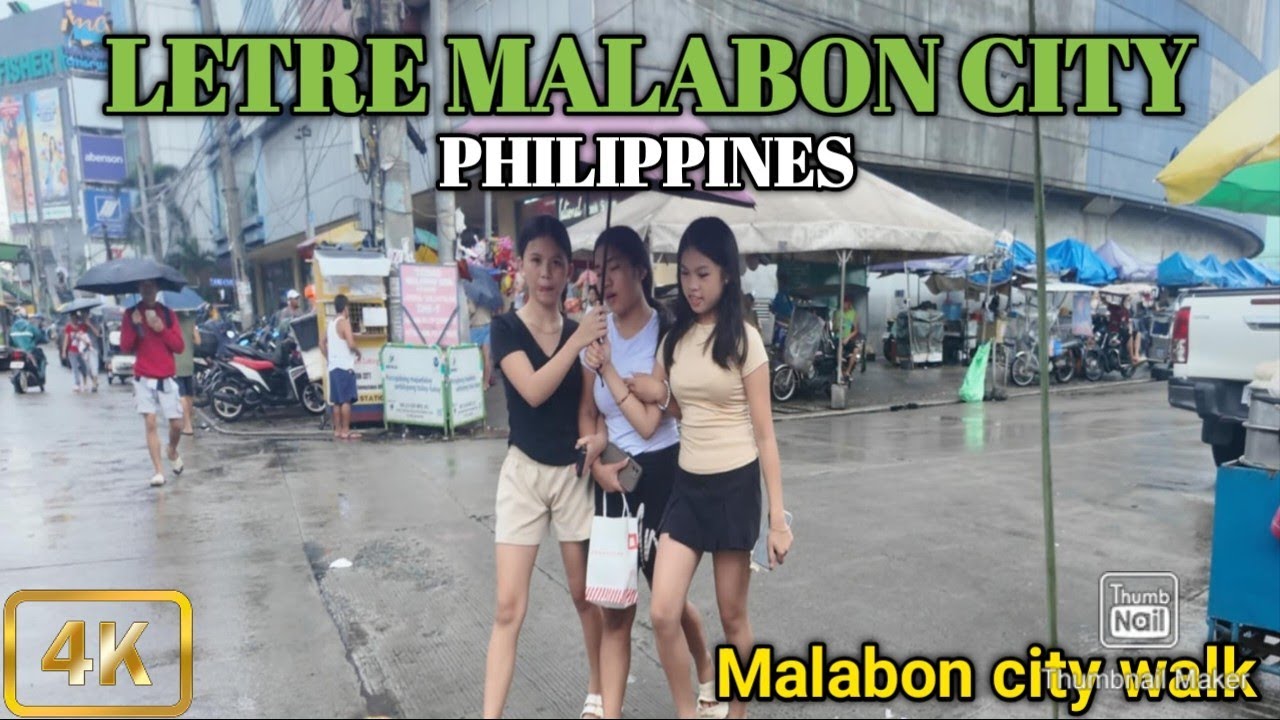 Rainy Street Walking Tour at Letre Malabon City Metro Manila Philippines [4K]
