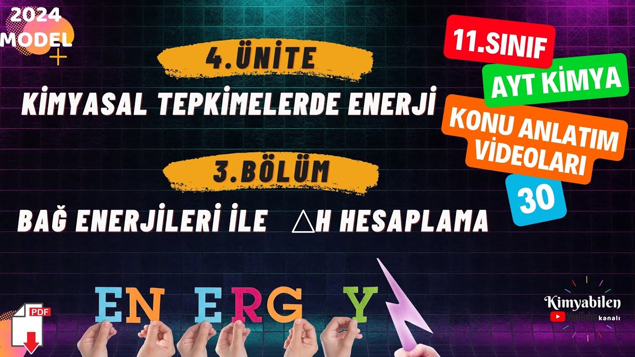 BAĞ ENERJİSİ İLE TEPKİME ISISI HESAPLAMA - 11.SINIF KİMYA - AYT KİMYA