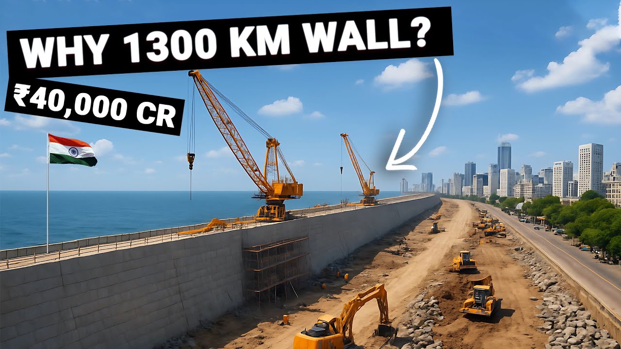 🇮🇳 This ₹40,000 Cr, 1300 KM Sea Wall Could Save 7 INDIAN States from Sinking !