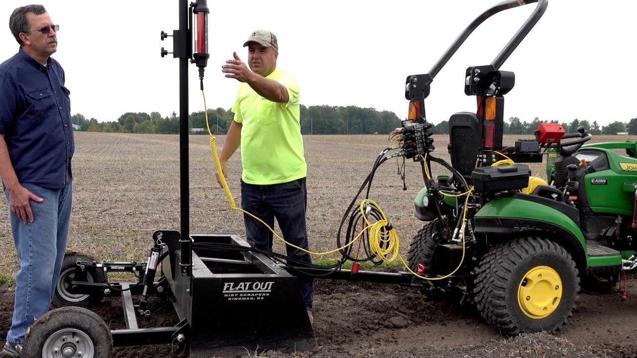 Laser Grading Like A Pro! Subcompact Tractor Laser Leveling System! Least Expensive Option Available