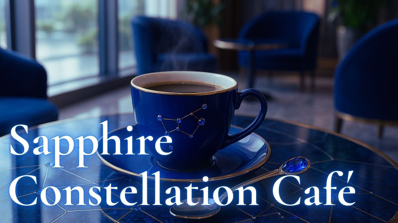 【作業用BGM | サファイア–星座と寛ぐ朝の宝石カフェBGM】Gemveil Café – Sapphire Constellation Café | Luxury Chill Ambient