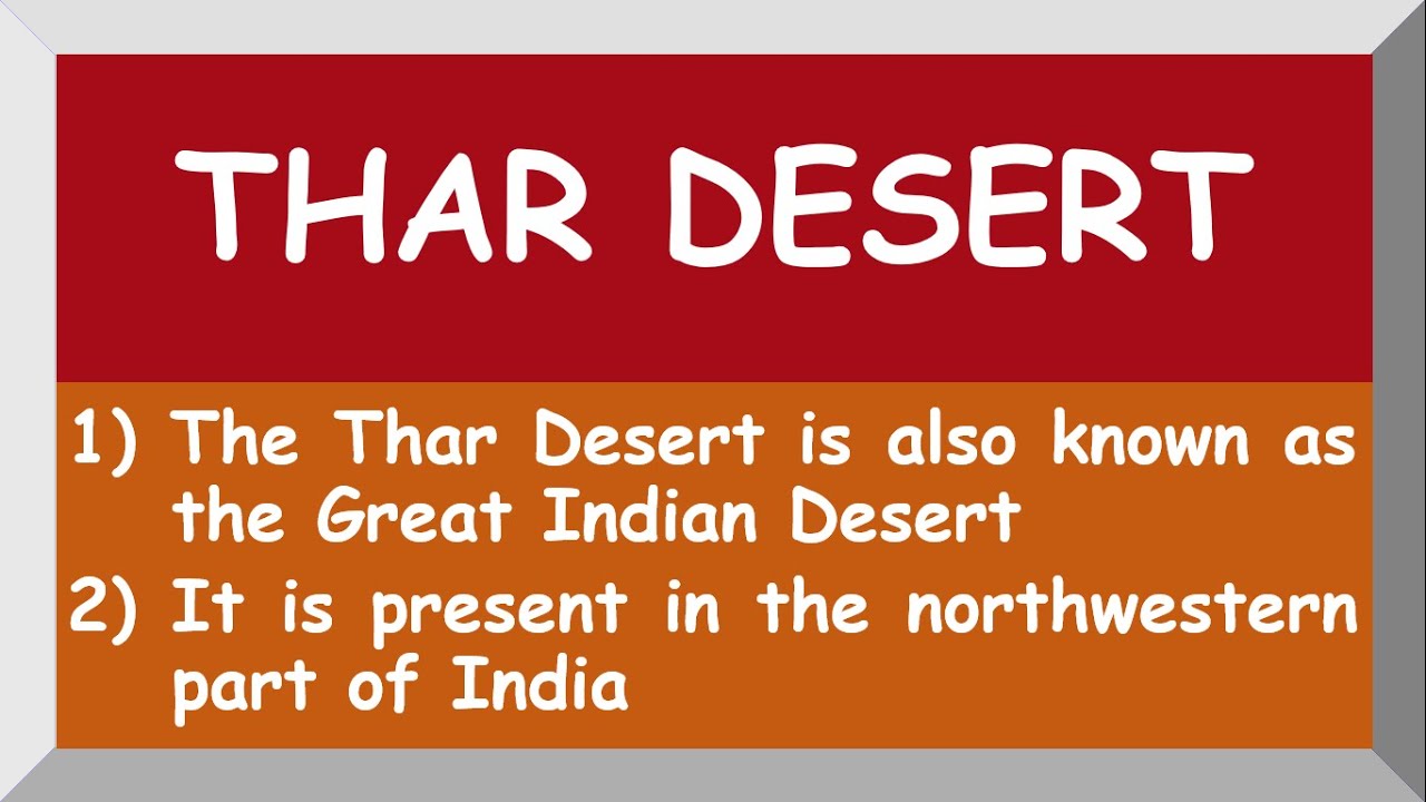 Few Lines about Thar Desert in English | 10 Lines | About Thar Desert | Great Indian Desert