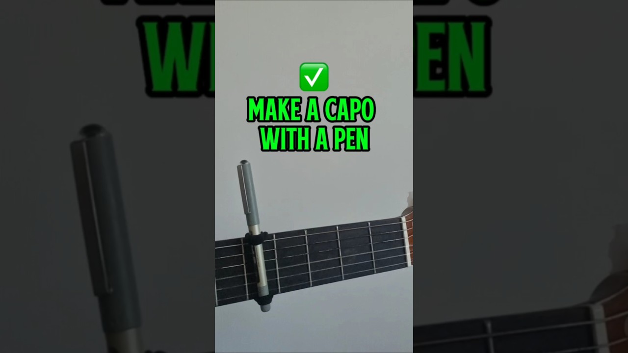 Make a capo with a pen 🖊️ #guitar #guitarhack
