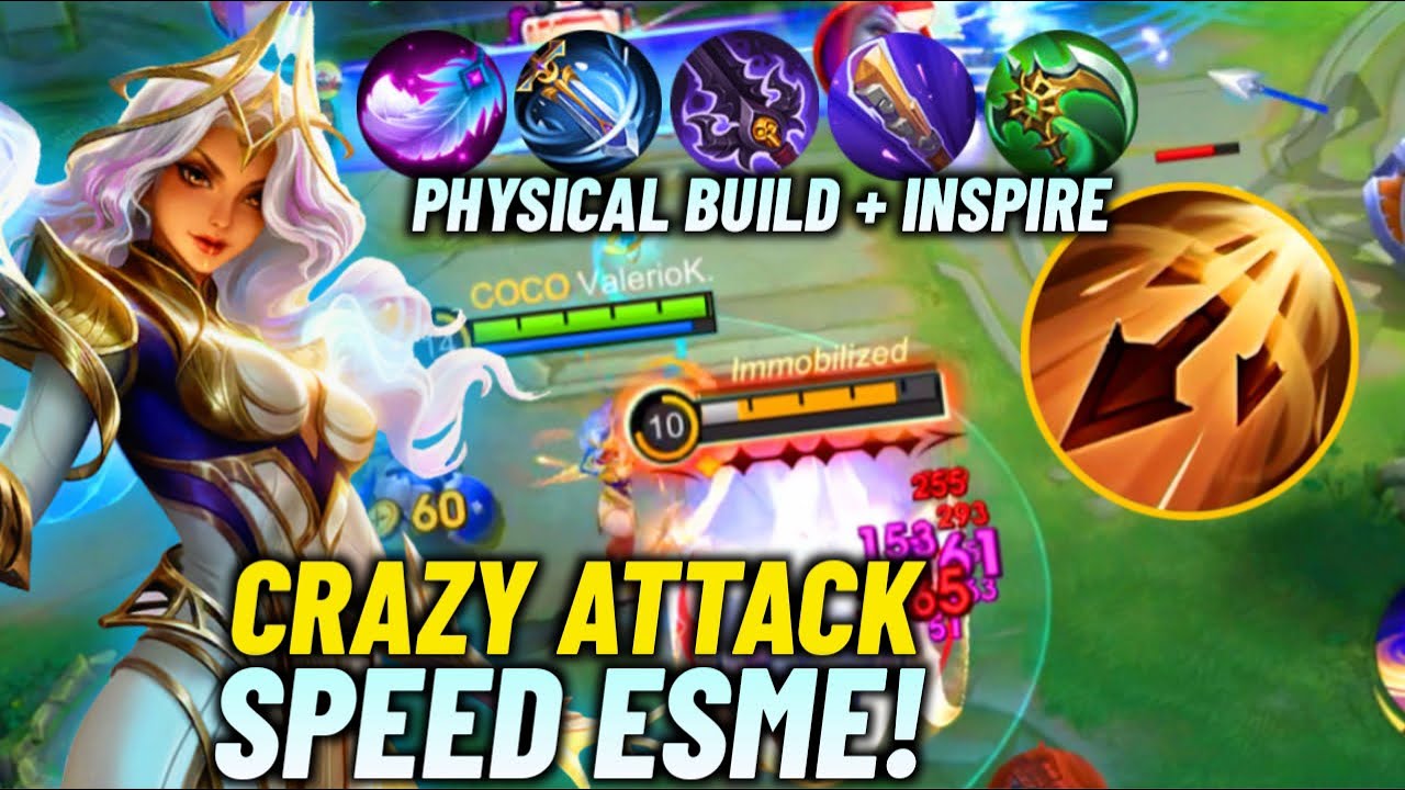 ESMERALDA FULL PHYSICAL BUILD + INSPIRE + WEAKNESS FINDER = CRAZY ATTACK SPEED! | MLBB