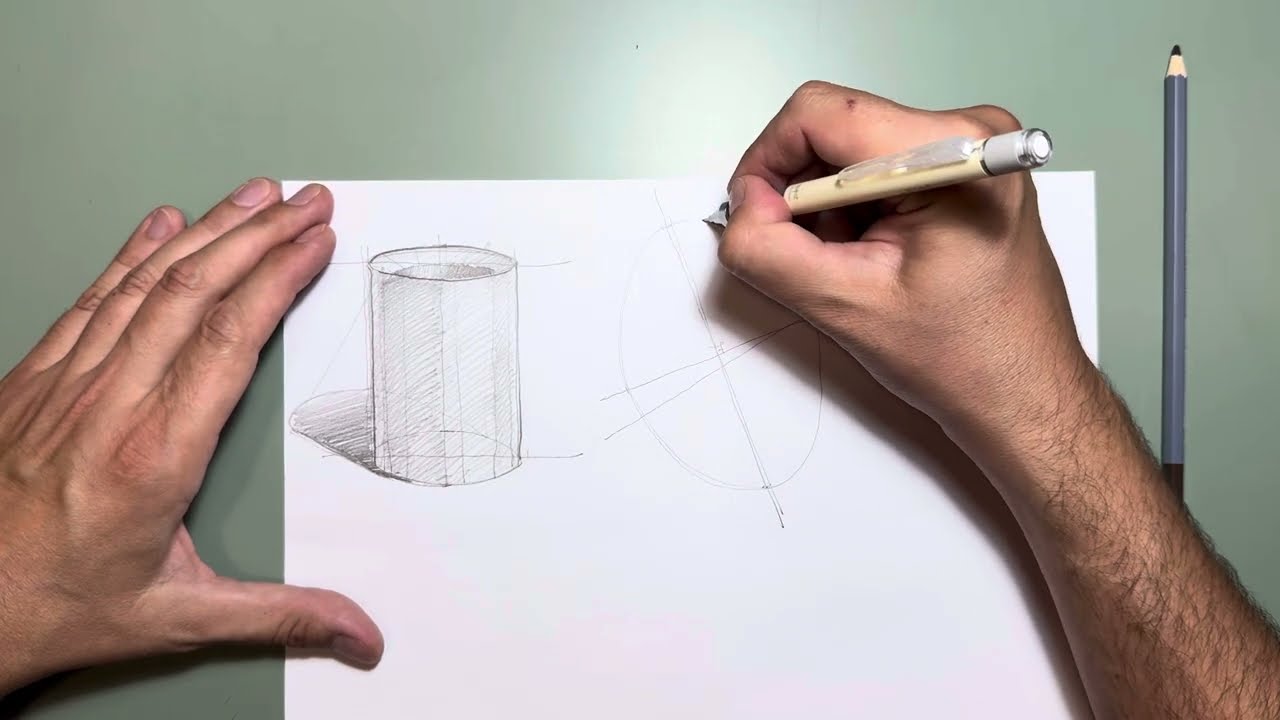 Cum sa construiesti un cilindru in perspectiva la mana libera (exemple) 