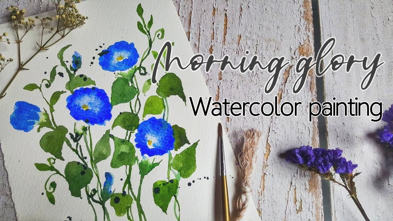 How to paint flowers in watercolor│Morning Glory