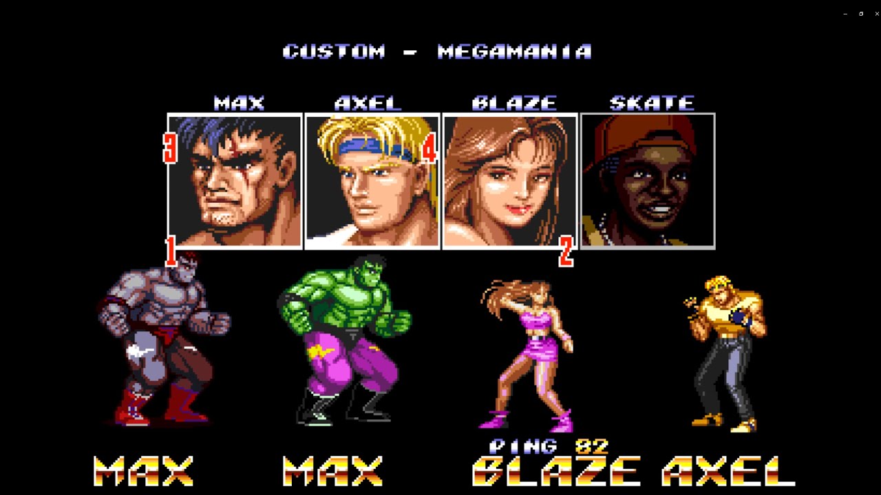 Streets of Rage 2 New Era - 4 Player Megamania High Health enemies