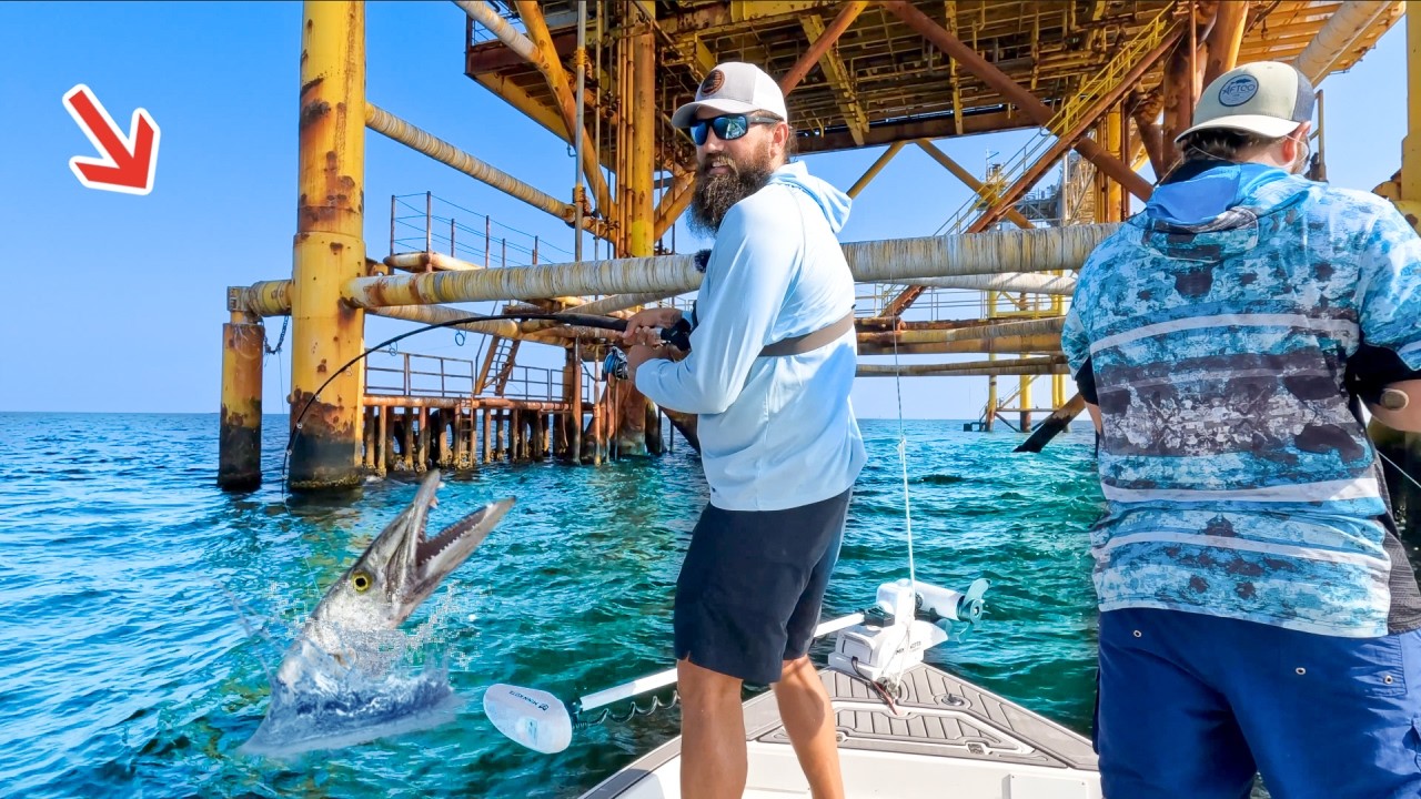 Fishing Giant Gas Rig in the GULF When This Happened!