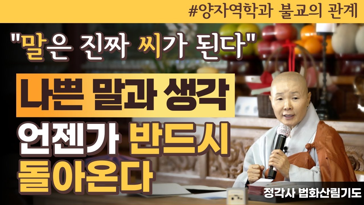 [정목스님 법문]나쁜 말과 생각 언젠가 반드시 돌아온다│말은 진짜 씨가 된다