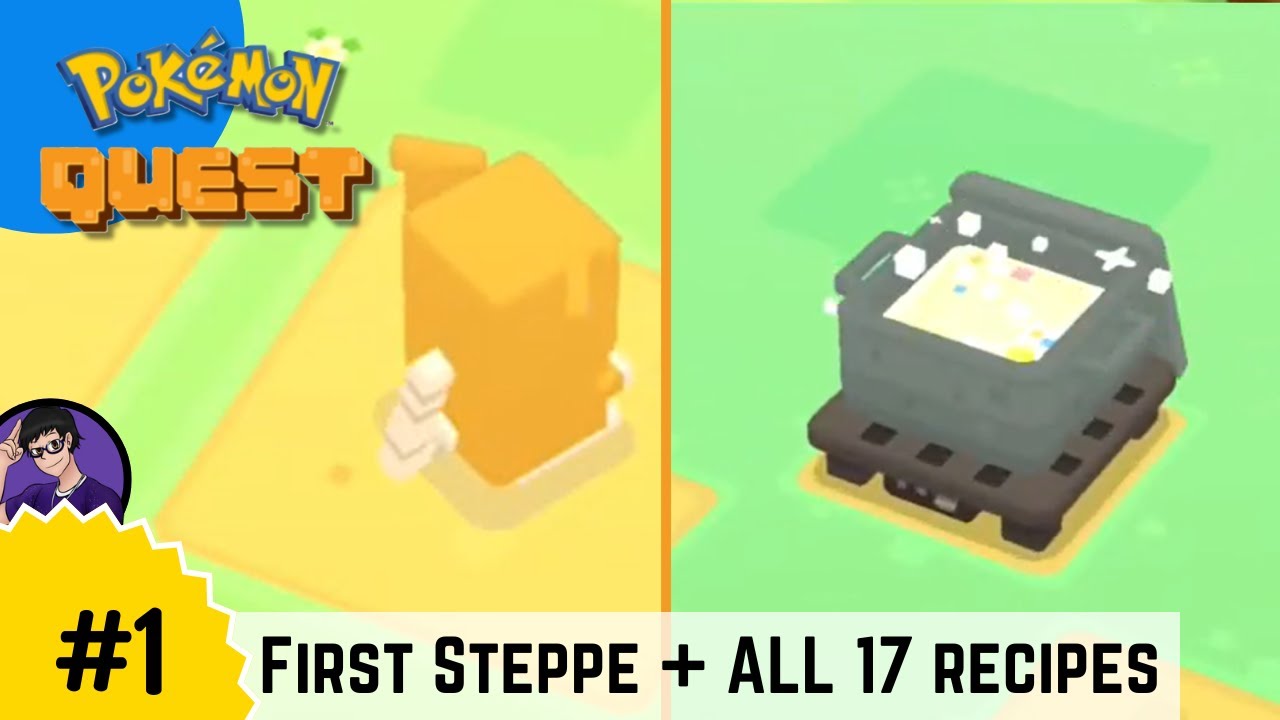 SHINY ALREADY?!?! | Pokemon Quest Episode 1 (World 1 - First Steppe + ALL 17 Base Recipes)