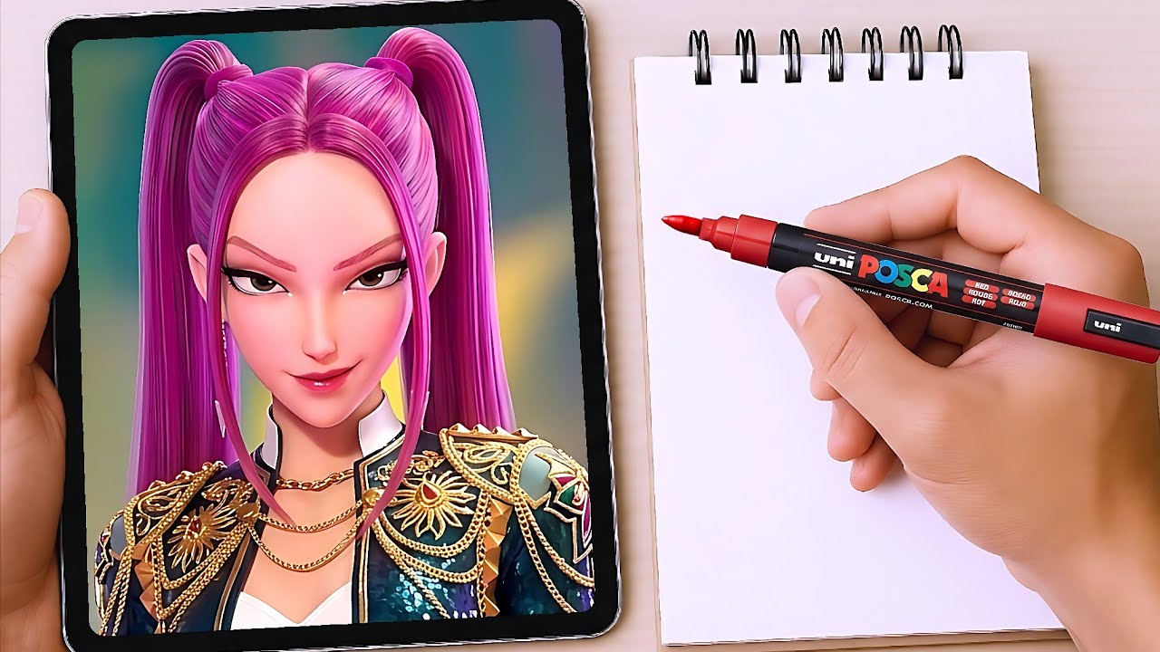 MIRA, RUMI & ZOEY: The Deadliest Glow Up Ever! 😱 Drawing K-Pop Demon Hunters ✨🎨