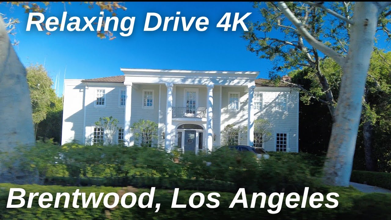 Luxury Mansions in BRENTWOOD, Ultra-Wealthy Los Angeles Neighborhood | 4K Relaxing Drive with Jazz