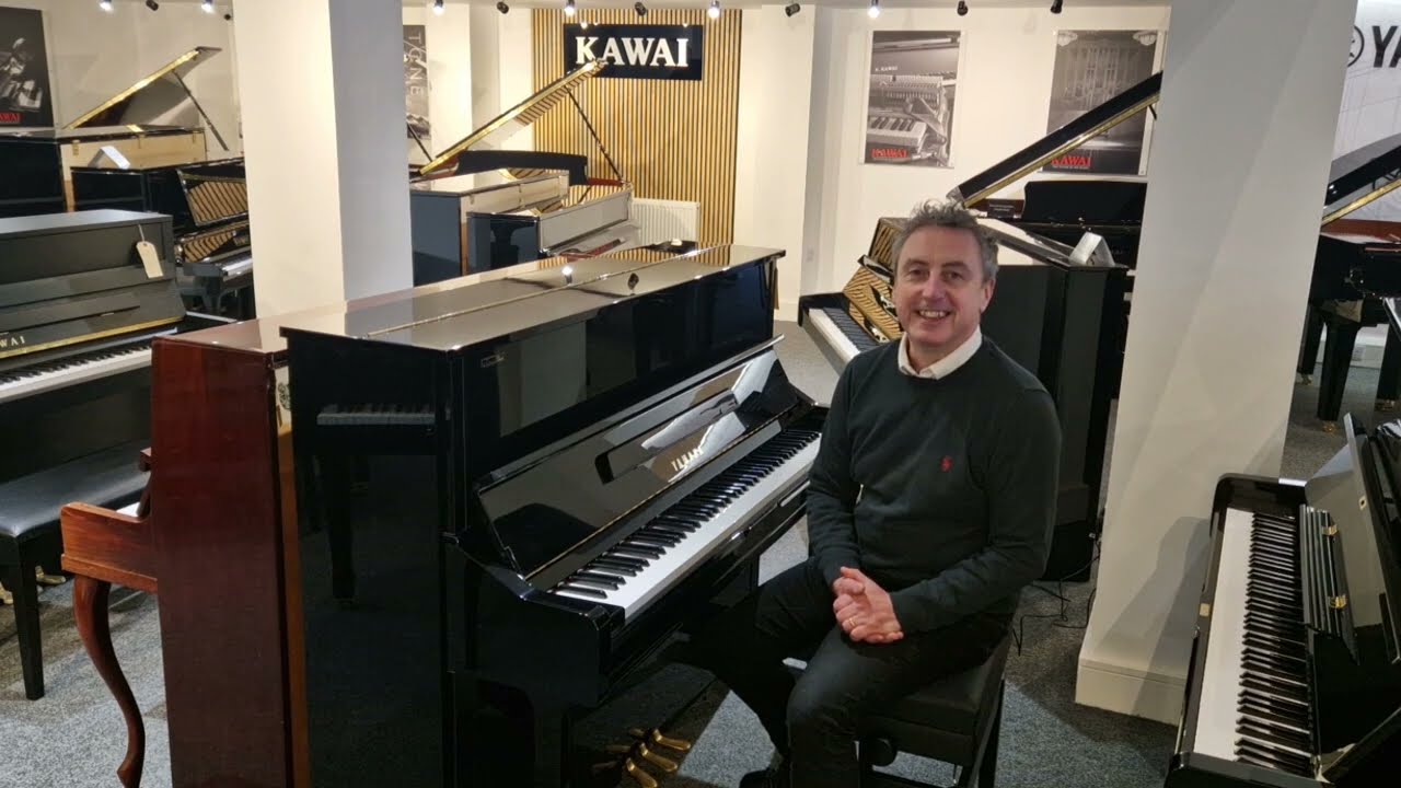 Secondhand Yamaha YU1S Upright Silent Piano Polished Ebony Demonstration & Review | Rimmers Music