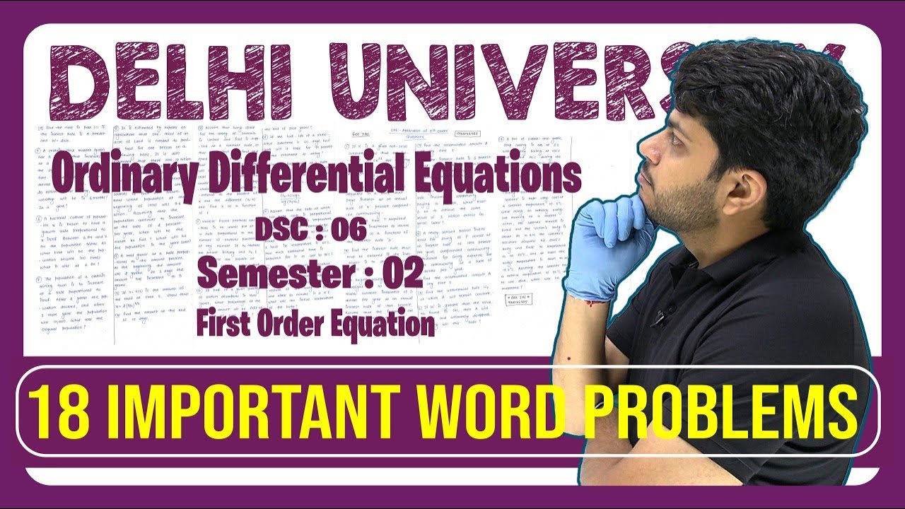 🔥 ODE: 18 Most Important Word Problems 🤑 | Maths Hons Sem 2 | Exam Oriented 😍
